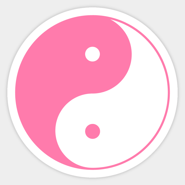 Yin Yang Pink- Ancient Chinese philosophy symbol Sticker by mrsupicku